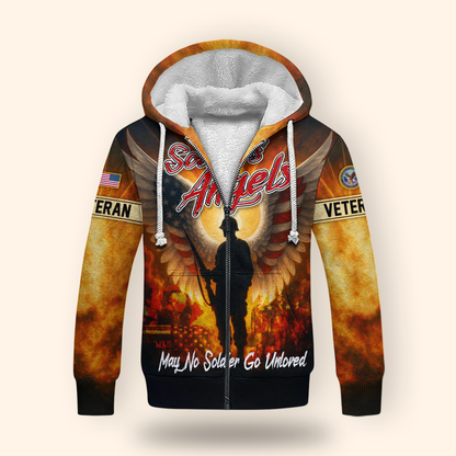 U.S. Veteran Hoodie – Eagle Design, Patriotic American Flag Zip Up MH2526