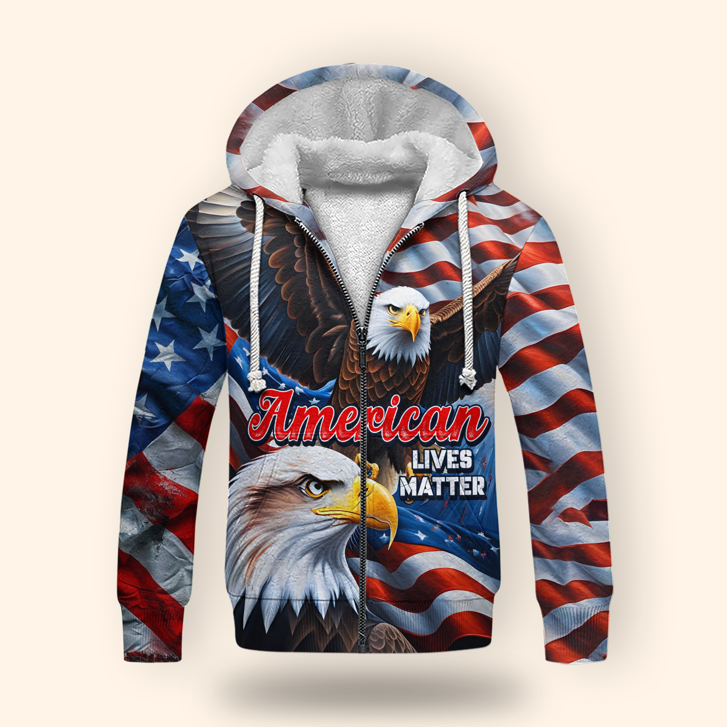 U.S. Veteran Hoodie – Eagle Design, Patriotic American Flag Zip Up MH2530