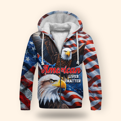 U.S. Veteran Hoodie – Eagle Design, Patriotic American Flag Zip Up MH2530