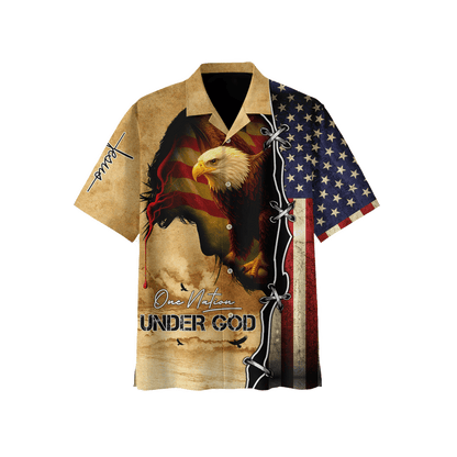 Christian Patriotic Hoodie – Eagle, Flag & One Nation Under God