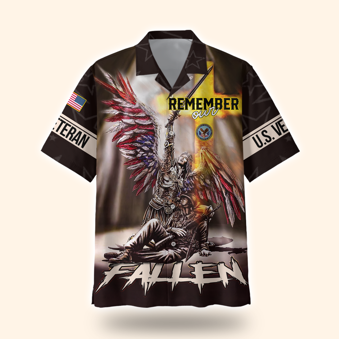 U.S. Veteran Hoodie – Remember Our Fallen, Angel Soldier Tribute Zip Up, Patriotic Memorial Hoodie for Heroes