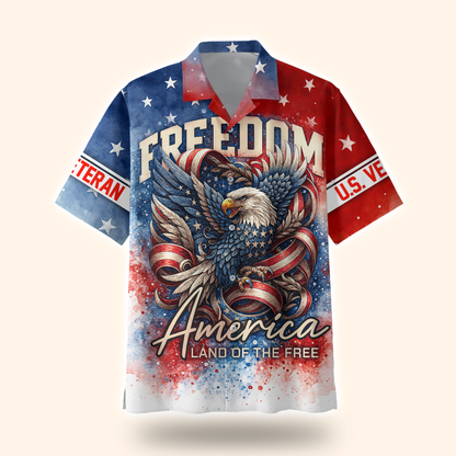 U.S. Veteran Hoodie – Freedom America Land of The Free, Patriotic Eagle Design