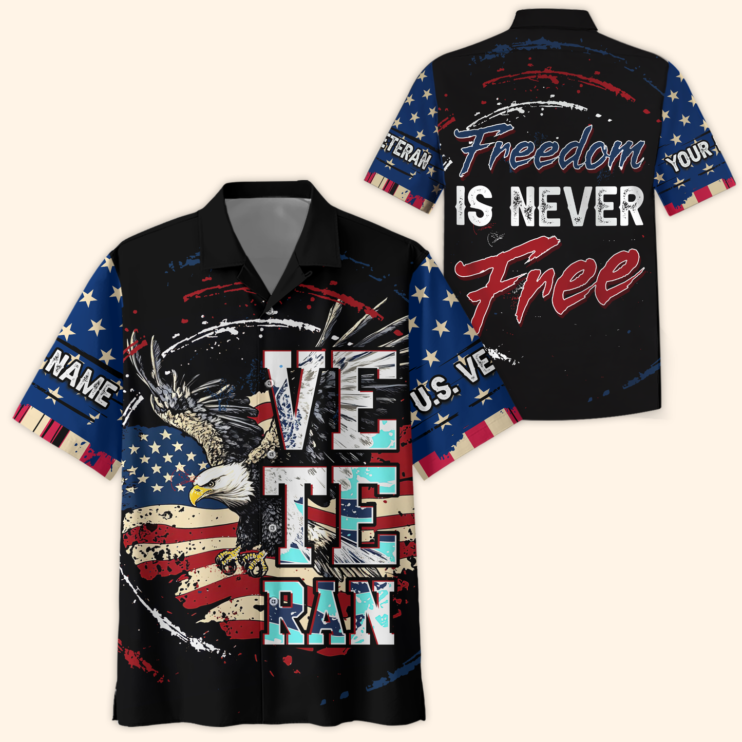 US Veteran Eagle Hoodie – Freedom Is Never Free – American Flag Patriotic Zip Up, easychoo.com