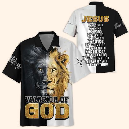 Christian Faith Hoodie – Warrior of God Zip Up Sweatshirt with Lion of Judah and Cross Design