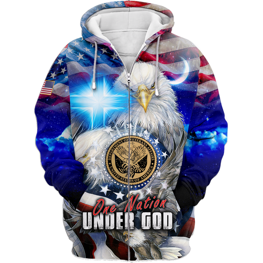 One nation under God- All Over Prints Hoodie Shirt