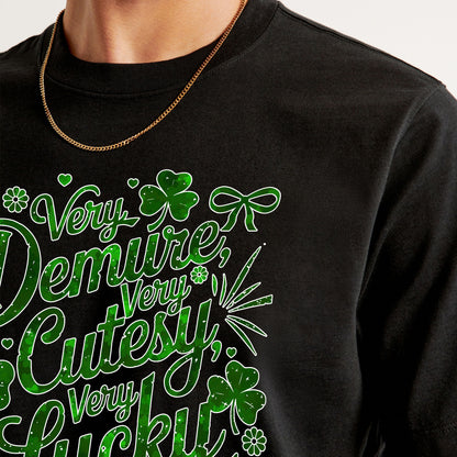 St Patricks Day Shirts for Women Very Demure, Very Lucky, Very Cutesy St. Patricks Day Tees Irish Clover, easychoo.com