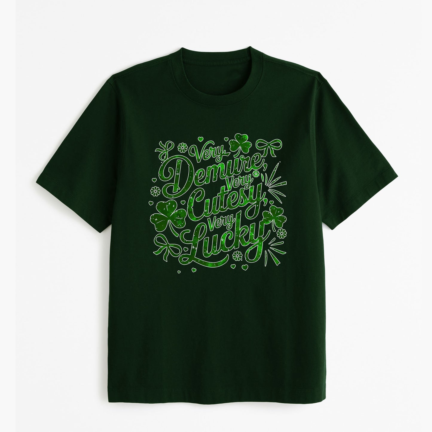 St Patricks Day Shirts for Women Very Demure, Very Lucky, Very Cutesy St. Patricks Day Tees Irish Clover, easychoo.com