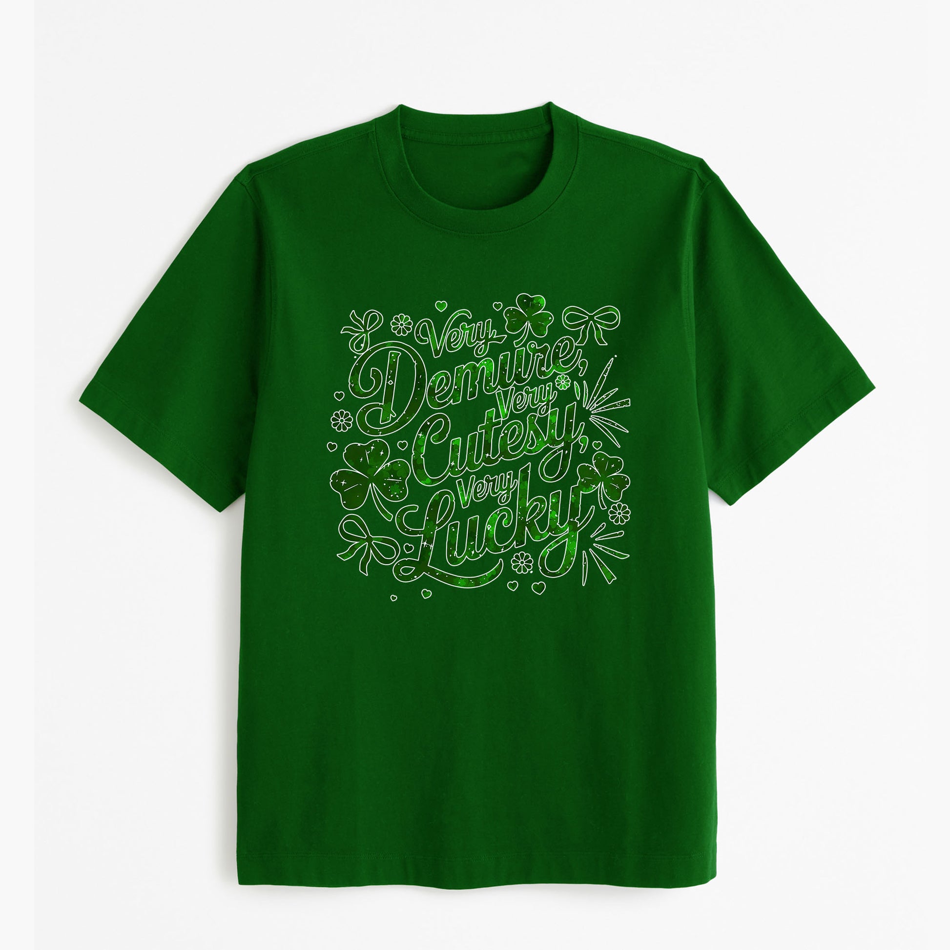 St Patricks Day Shirts for Women Very Demure, Very Lucky, Very Cutesy St. Patricks Day Tees Irish Clover, easychoo.com