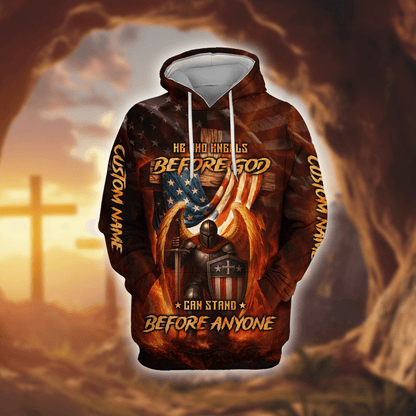 Crusader Warrior Hoodie – Kneel Before God, Stand Against All Challenges