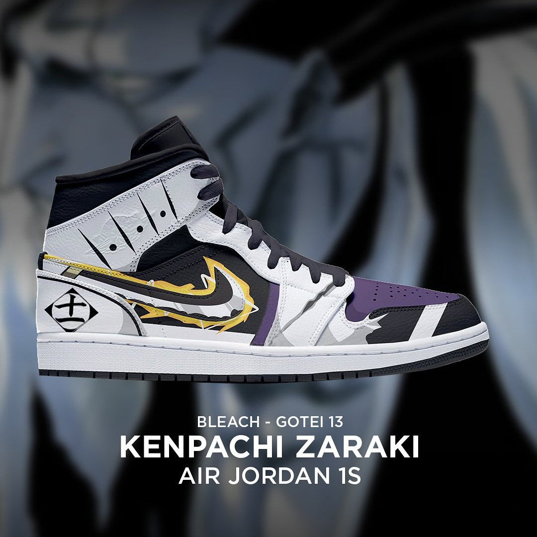 Kenpachi Zaraki - Bleach AJ1 Embossed Logo Sneakers - AZ26150917