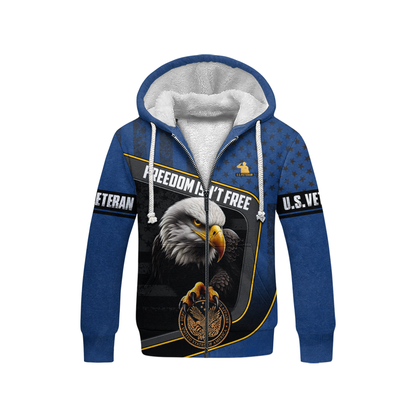 U.S. Veteran Hoodie – Freedom Isn’t Free, Bald Eagle and Military Seal Patriotic Zip Up, easychoo.com
