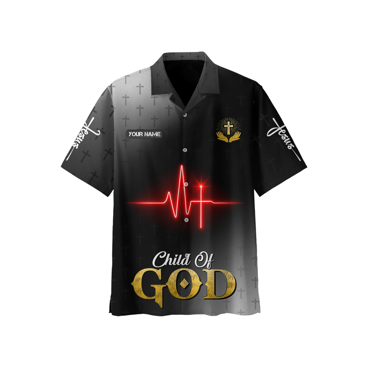 Jesus Heartbeat Hoodie – Child of God Christian Zip Up Jacket with Cross Design