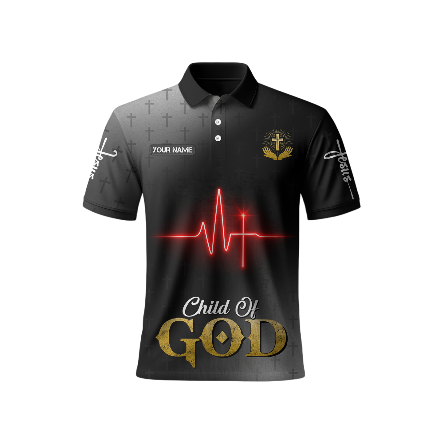 Jesus Heartbeat Hoodie – Child of God Christian Zip Up Jacket with Cross Design