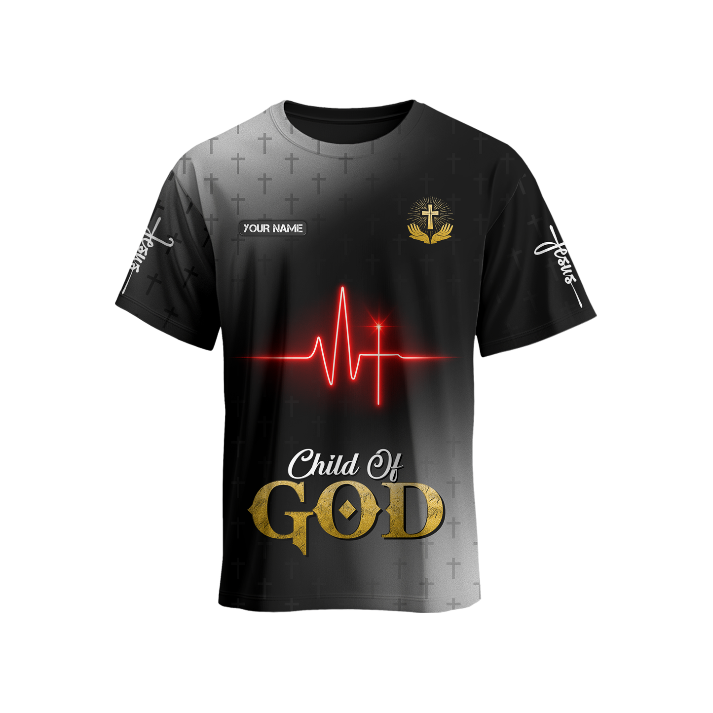Jesus Heartbeat Hoodie – Child of God Christian Zip Up Jacket with Cross Design