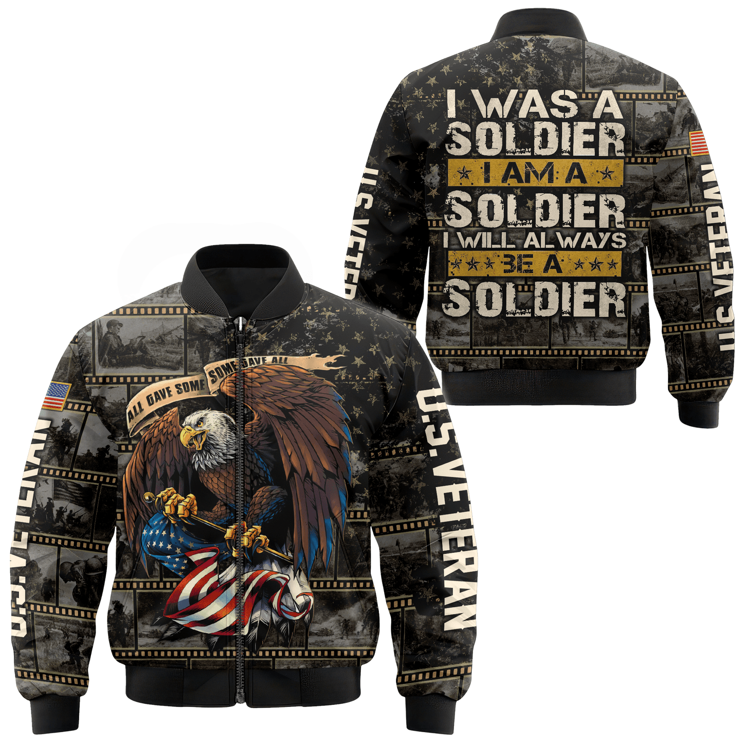 U.S. Veteran Hoodie – I Was a Soldier I Am a Soldier, All Gave Some Some Gave All, Patriotic Hoodie