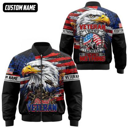 Proud Veteran Hoodie – American Eagle U.S. Flag Patriotic Zip Up