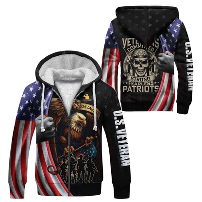 U.S. Veteran Hoodie – Strong Fearless Patriots Zip Up Jacket