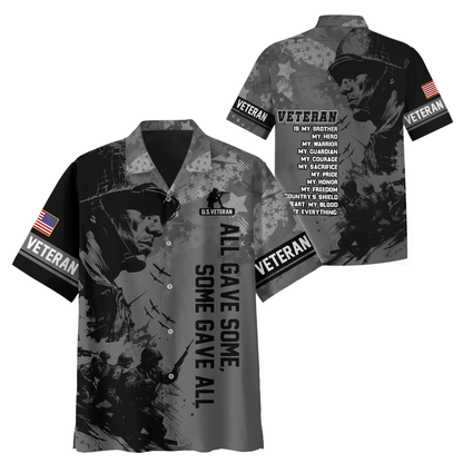 All Gave Some Some Gave All Hoodie – U.S. Veteran Military Zip Up, Soldier Tribute Sweatshirt, Patriotic Gift for Men