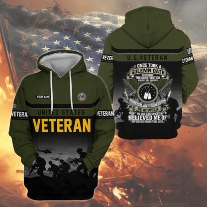U.S. Veteran Hoodie – Solemn Oath Military Zip Up Jacket