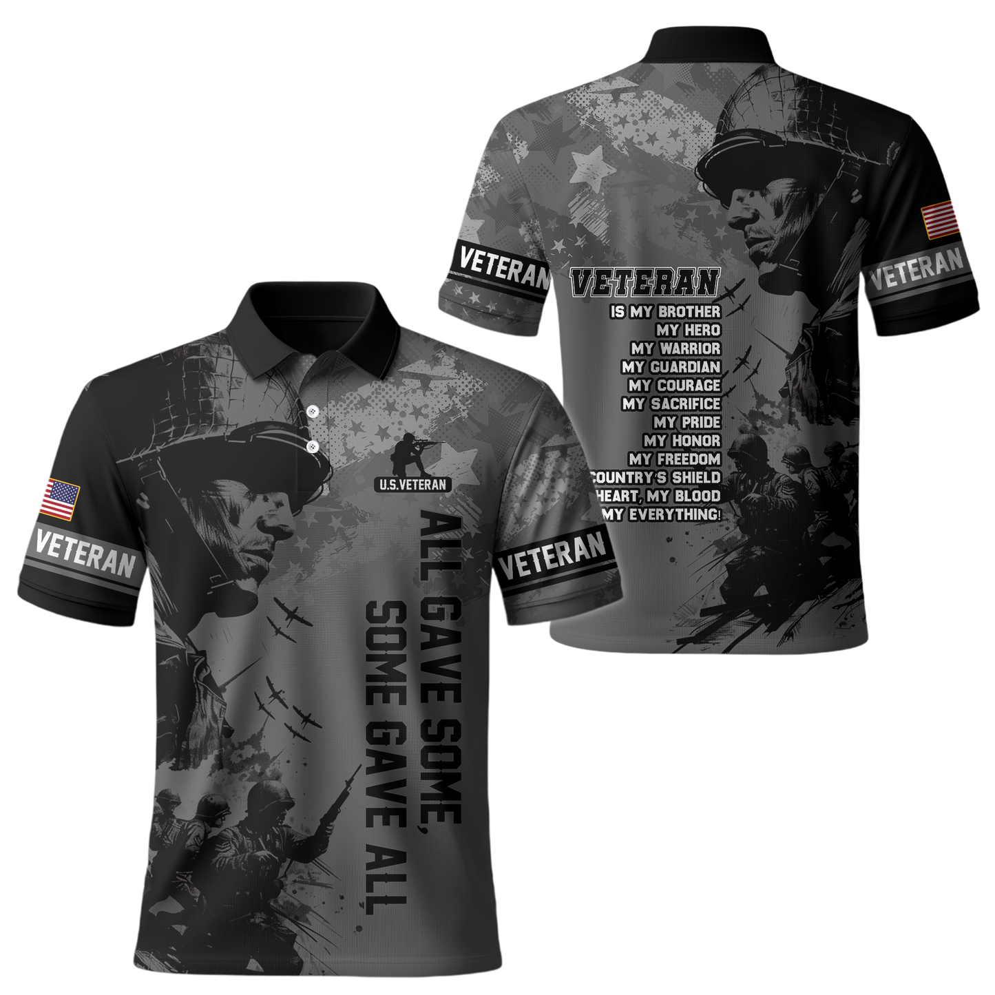 All Gave Some Some Gave All Hoodie – U.S. Veteran Military Zip Up, Soldier Tribute Sweatshirt, Patriotic Gift for Men