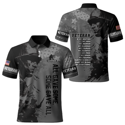 All Gave Some Some Gave All Hoodie – U.S. Veteran Military Zip Up, Soldier Tribute Sweatshirt, Patriotic Gift for Men