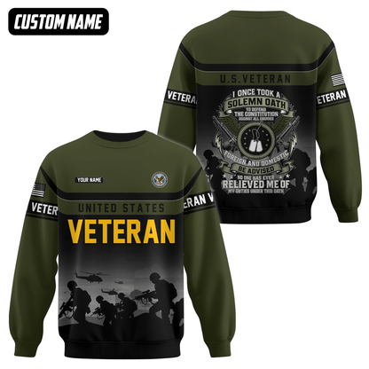 U.S. Veteran Hoodie – Solemn Oath Military Zip Up Jacket