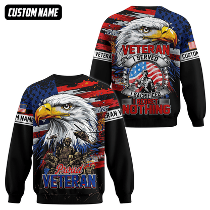 Proud Veteran Hoodie – American Eagle U.S. Flag Patriotic Zip Up