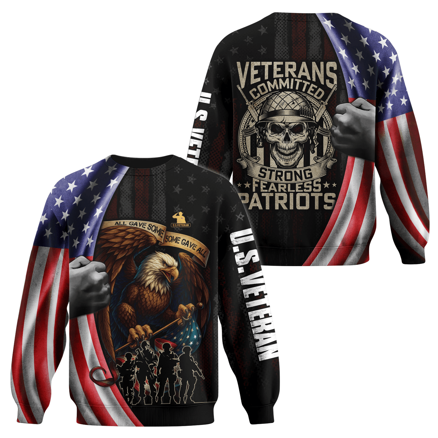 U.S. Veteran Hoodie – Strong Fearless Patriots Zip Up Jacket