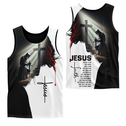 Jesus Christian Hoodie – Knight Prayer Cross Faith Zip Up Sweatshirt with Bible Verse Design