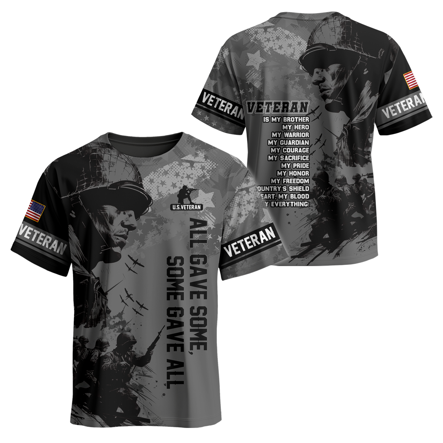 All Gave Some Some Gave All Hoodie – U.S. Veteran Military Zip Up, Soldier Tribute Sweatshirt, Patriotic Gift for Men