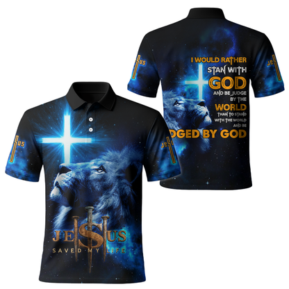Jesus Saved My Life Hoodie – Lion of Judah Cross Design, Stand With God and Be Judged by the World