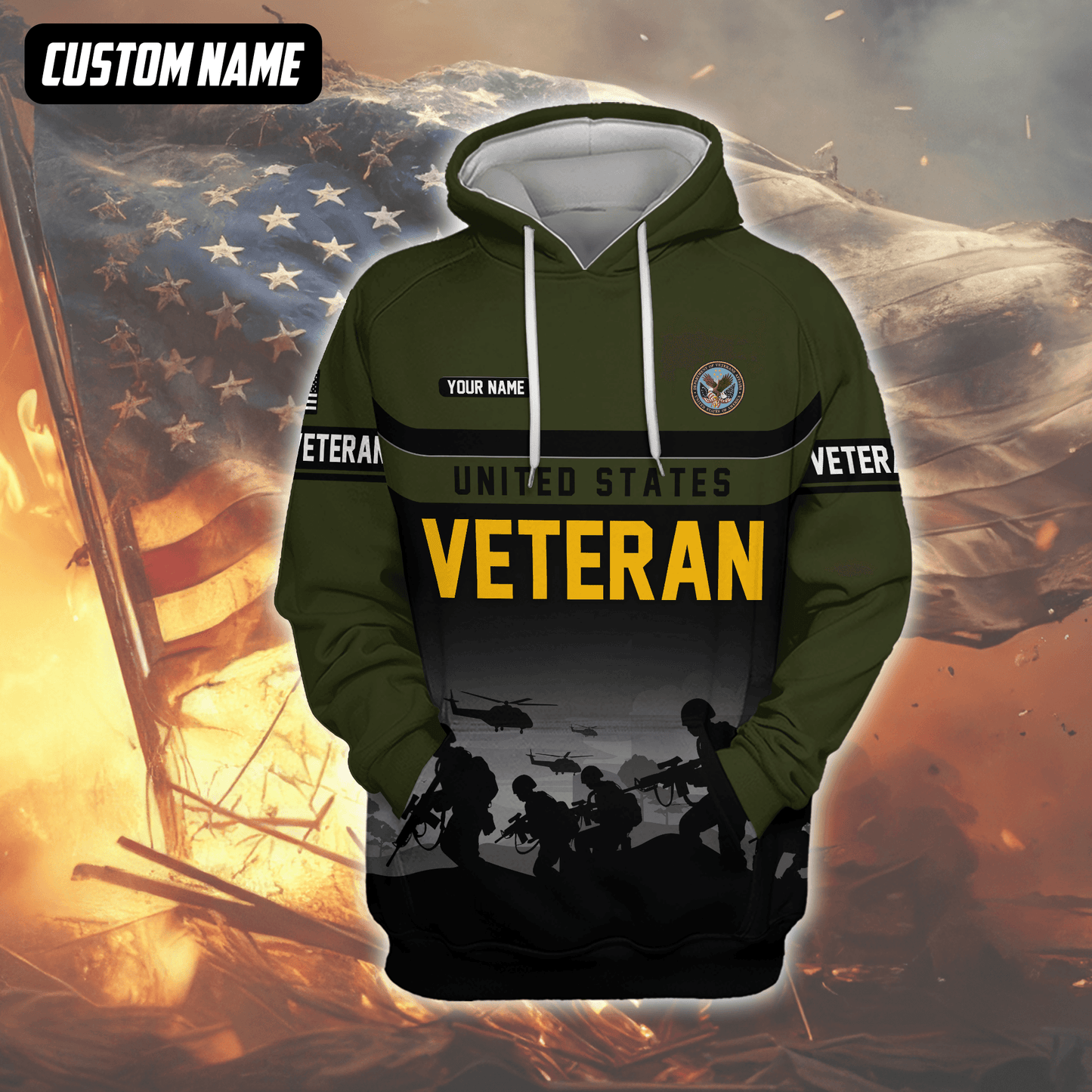 U.S. Veteran Hoodie – Solemn Oath Military Zip Up Jacket