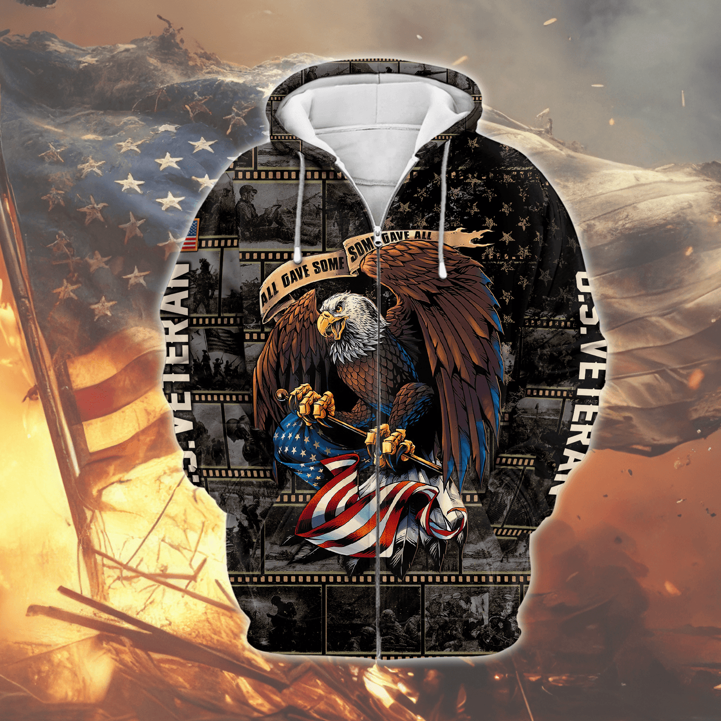 U.S. Veteran Hoodie – I Was a Soldier I Am a Soldier, All Gave Some Some Gave All, Patriotic Hoodie