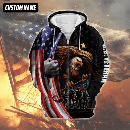 U.S. Veteran Hoodie – Strong Fearless Patriots Zip Up Jacket