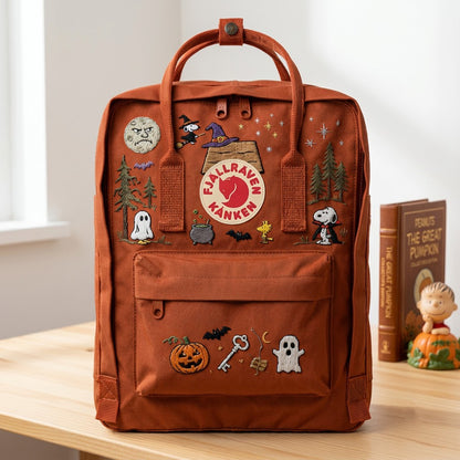 Snoopy – Halloween Fjallraven Kanken Hand-Embroidered Backpack