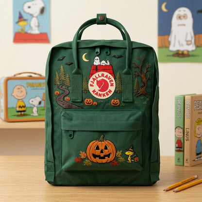 Snoopy – Halloween Fjallraven Kanken Hand-Embroidered Backpack