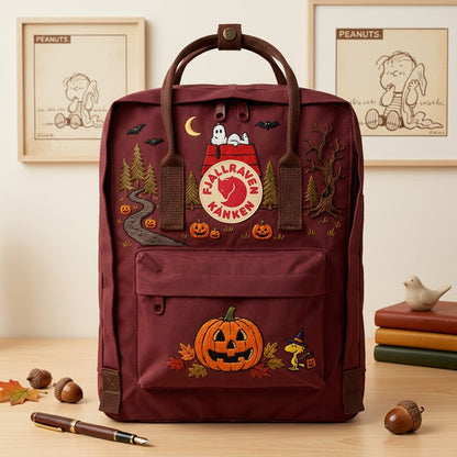 Snoopy – Halloween Fjallraven Kanken Hand-Embroidered Backpack