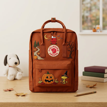 Snoopy – Halloween Fjallraven Kanken Hand-Embroidered Backpack