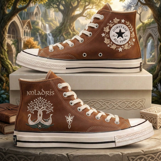 Handbestickte Converse Chuck Taylor 1970er – All Star Classic aus Der Herr der Ringe