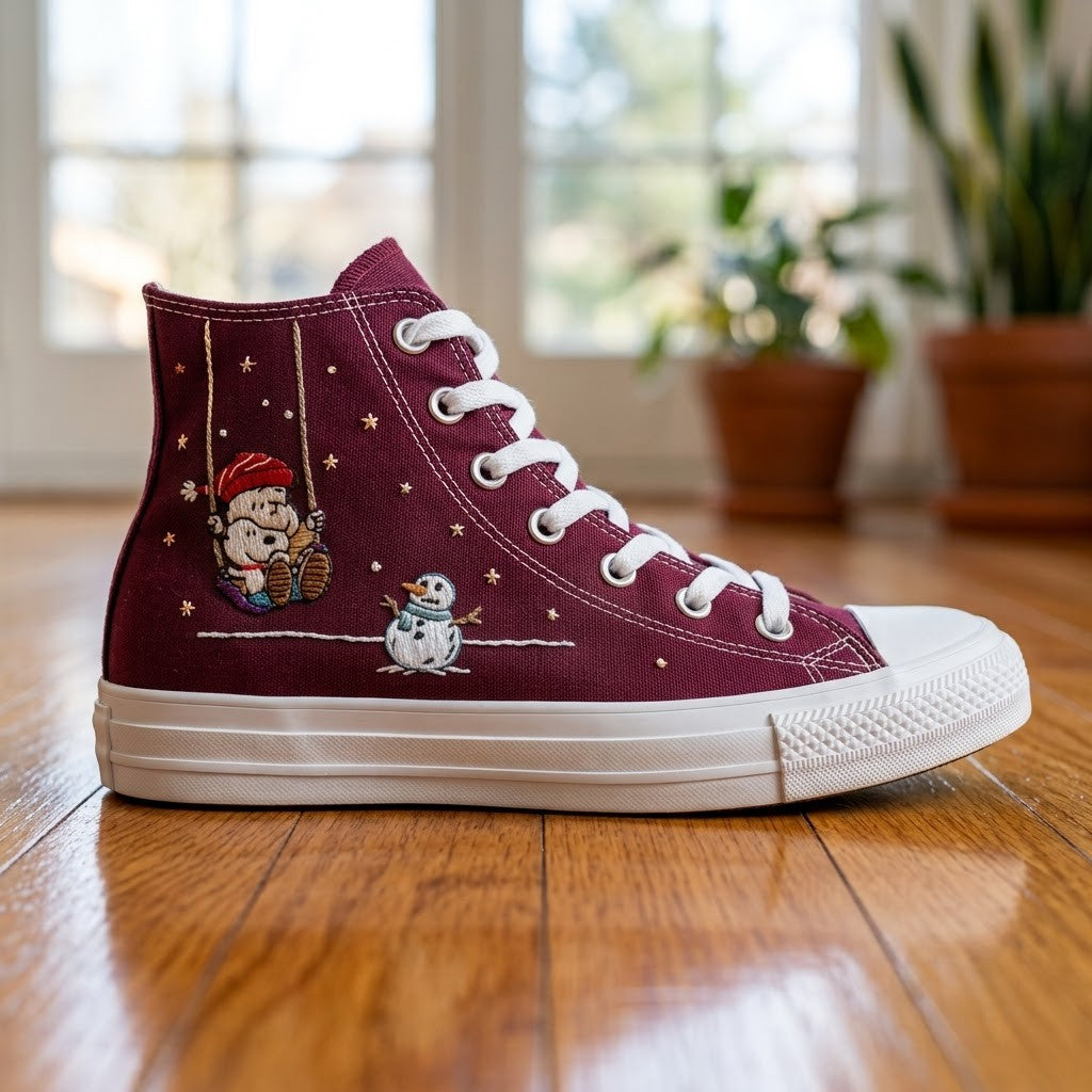 Snoopy Converse Chuck Taylor 1970 brodé à la main - All Star Classique - AZ26030833