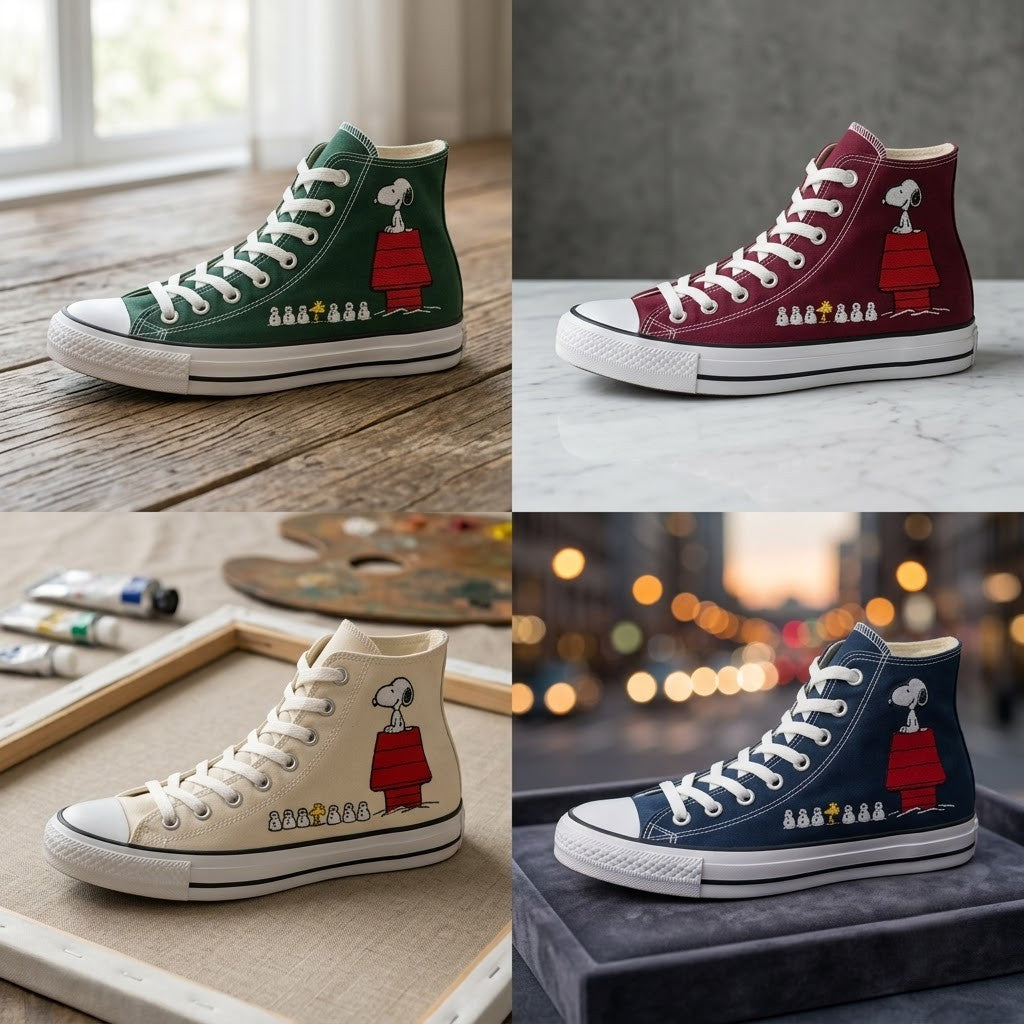 Snoopy brodé à la main Converse Chuck Taylor années 70 - All Star Classic - AZ26030835