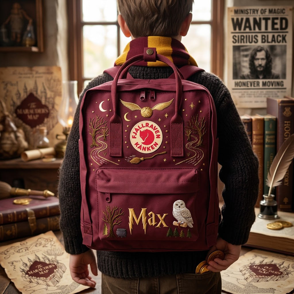 Harry Potter Fjallraven Kanken Hand-Embroidered Backpack
