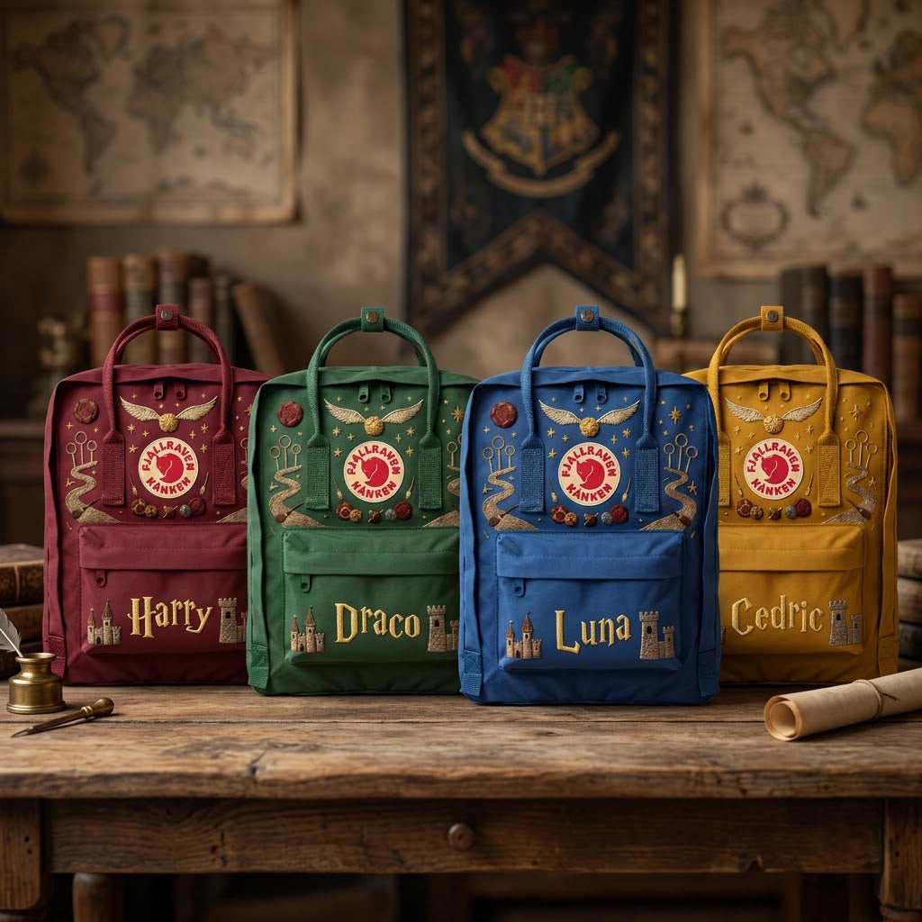 Harry Potter Fjallraven Kanken Hand-Embroidered Backpack
