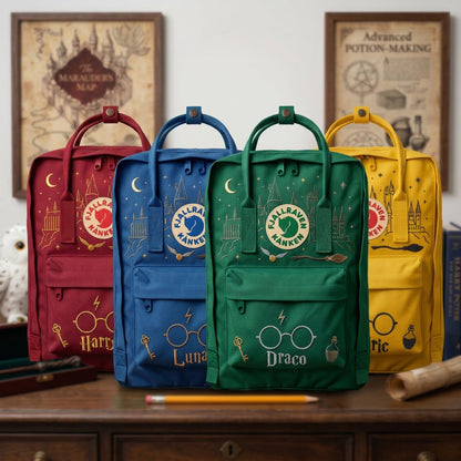 Sac à dos Fjallraven Kanken Harry Potter brodé à la main