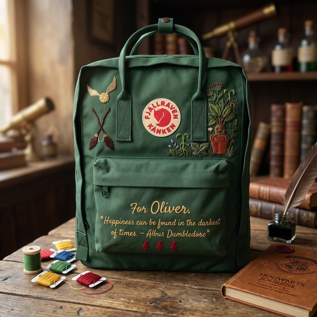 Harry Potter Fjallraven Kanken Hand-Embroidered Backpack