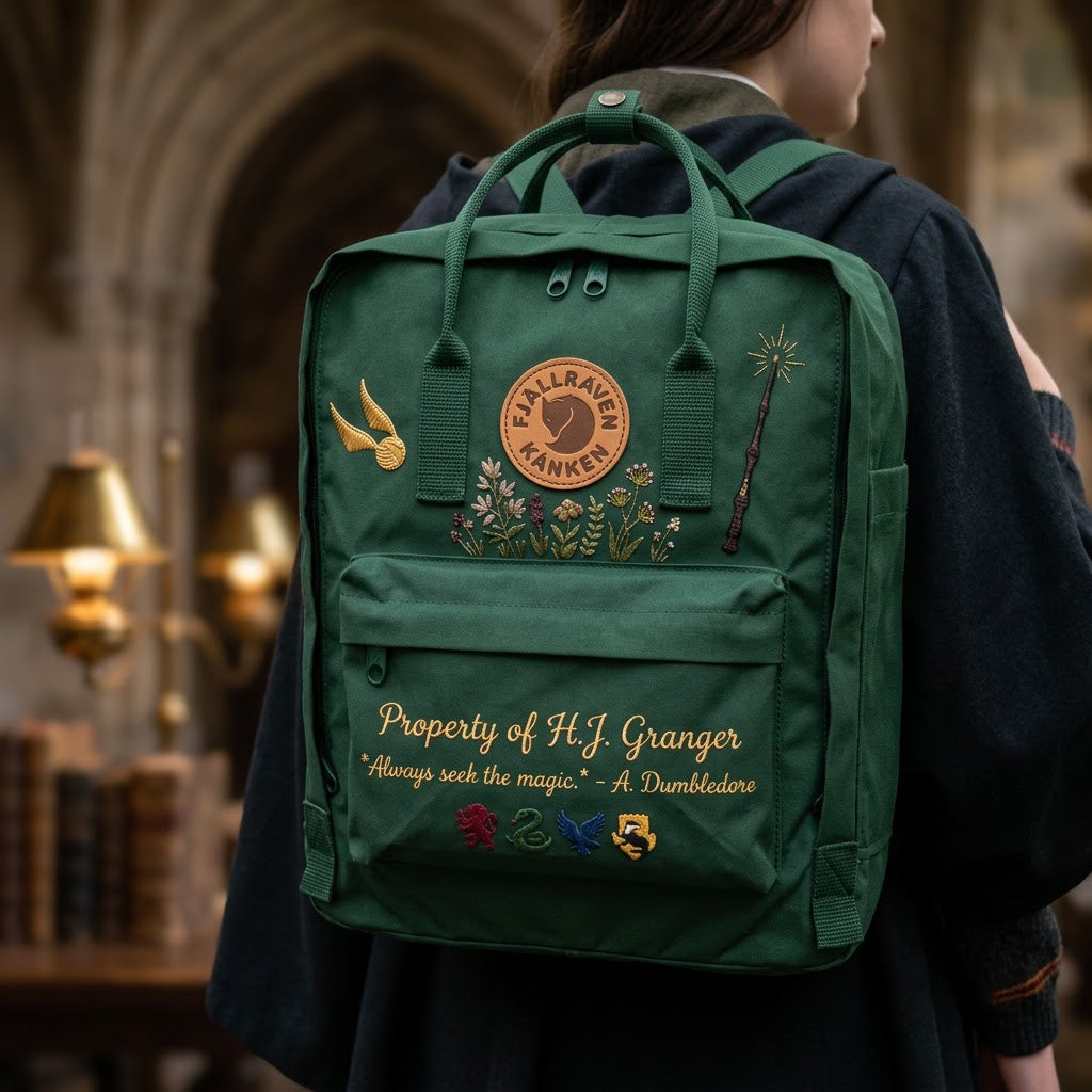 Harry Potter Fjallraven Kanken Hand-Embroidered Backpack