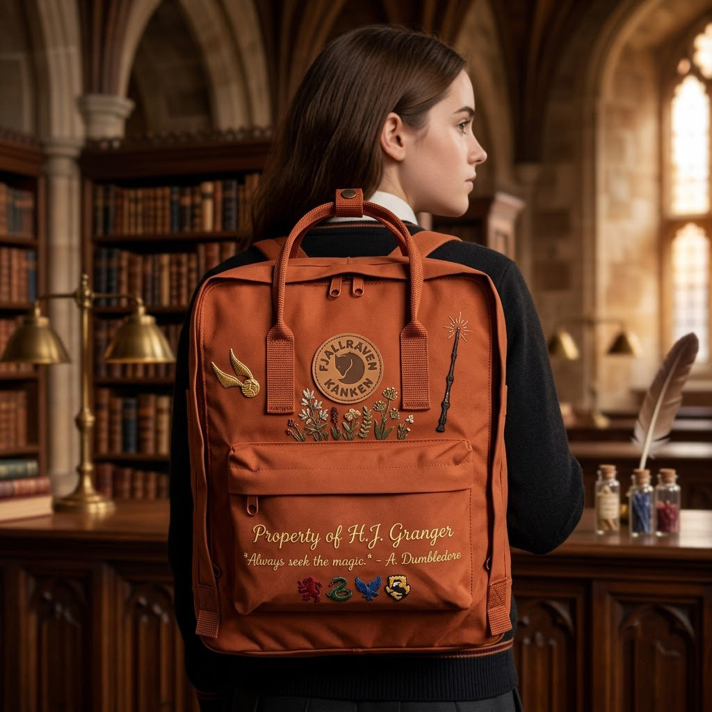 Harry Potter Fjallraven Kanken Hand-Embroidered Backpack