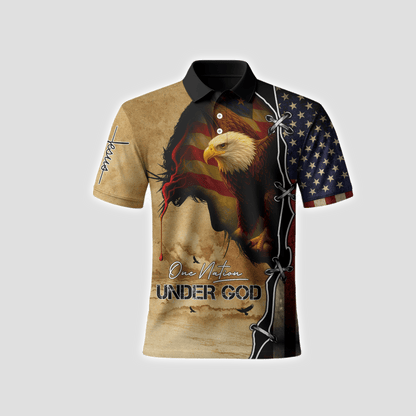 Christian Patriotic Hoodie – Eagle, Flag & One Nation Under God