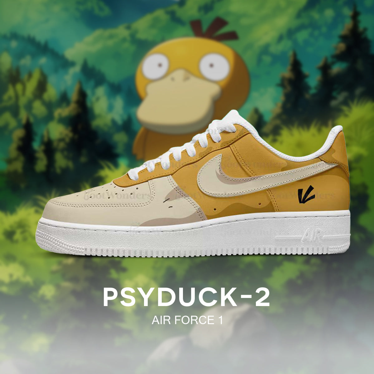 Psyduck - Pokémon AF1 Embossed Logo Sneakers - AZ26100343