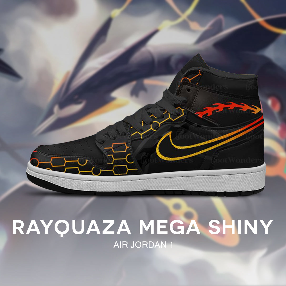 Schillerndes Mega-Rayquaza - Pokémon AJ1-Sneaker mit geprägtem Logo - AZ26100374